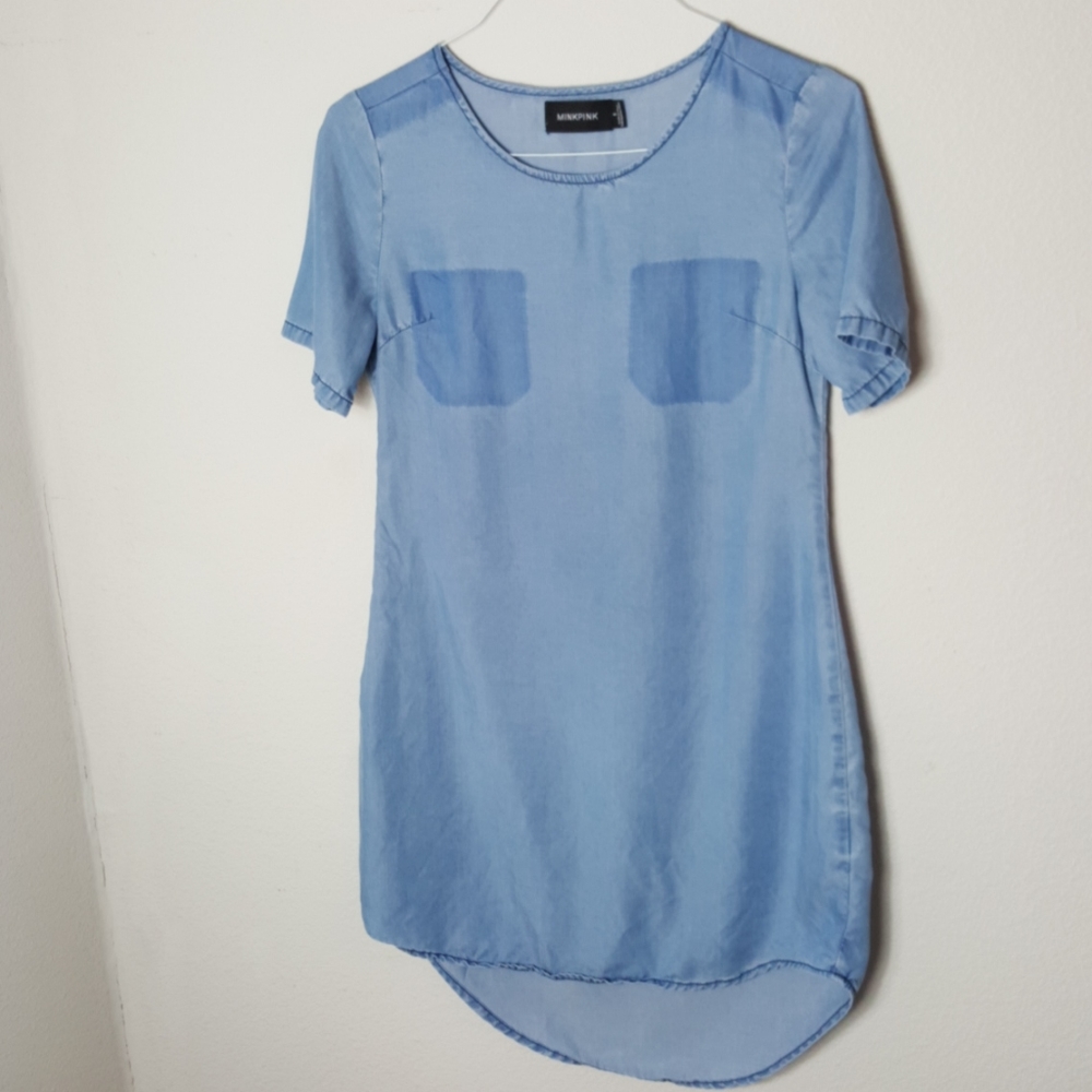 MINKPINK soft jean hi-lo dress size S never worn